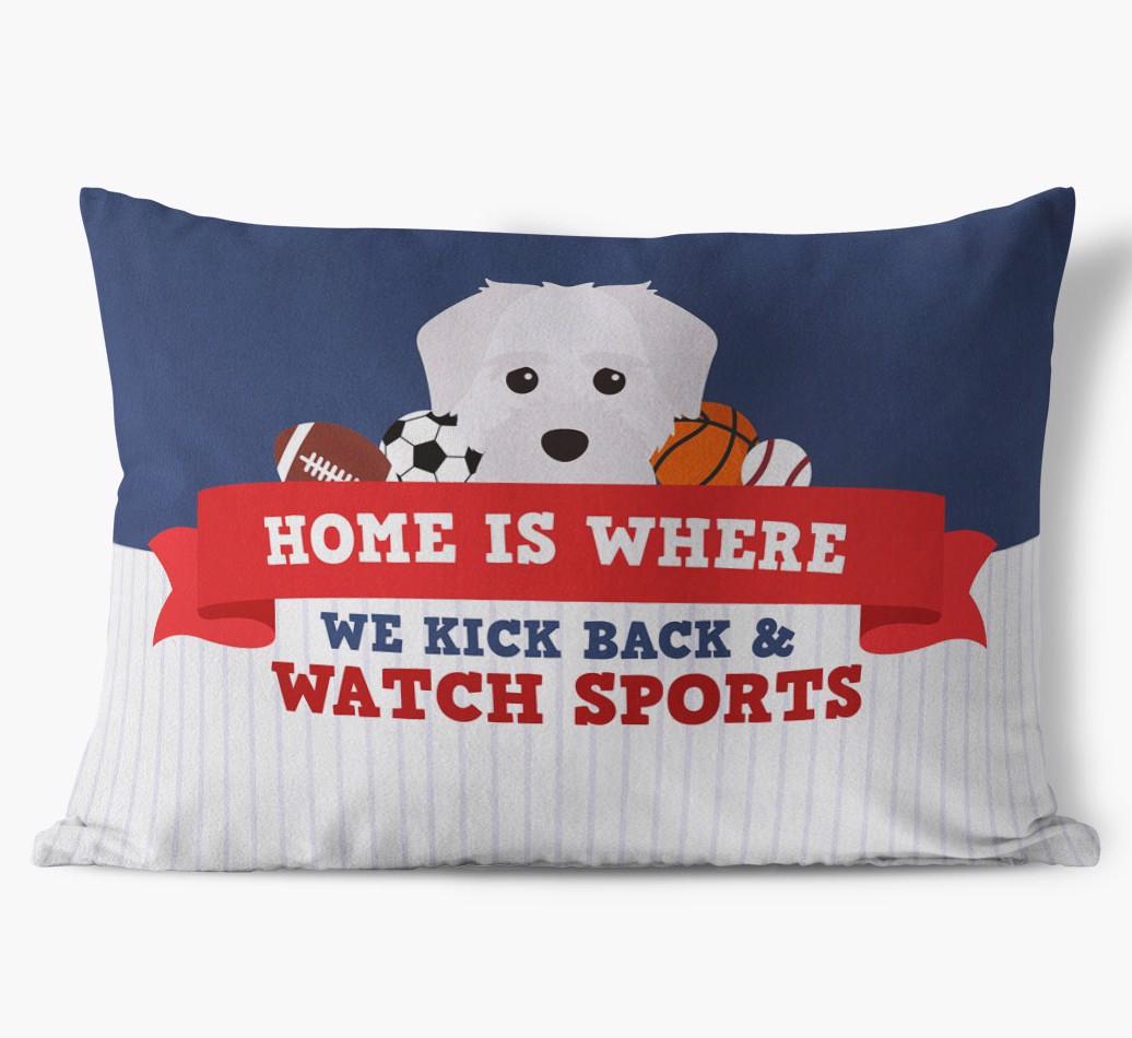 Watching Sports: Personalized {breedFullName} Soft Touch Pillow