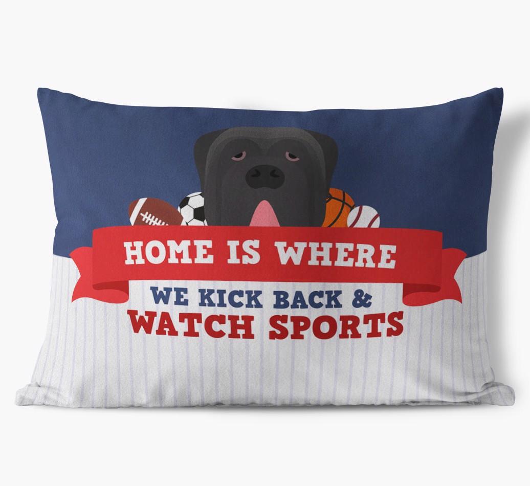 Watching Sports: Personalized {breedFullName} Soft Touch Pillow