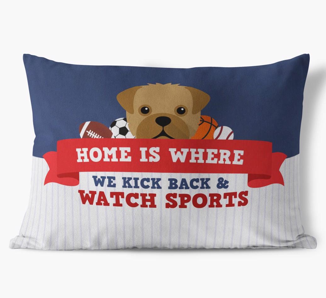 Watching Sports: Personalized {breedFullName} Soft Touch Pillow