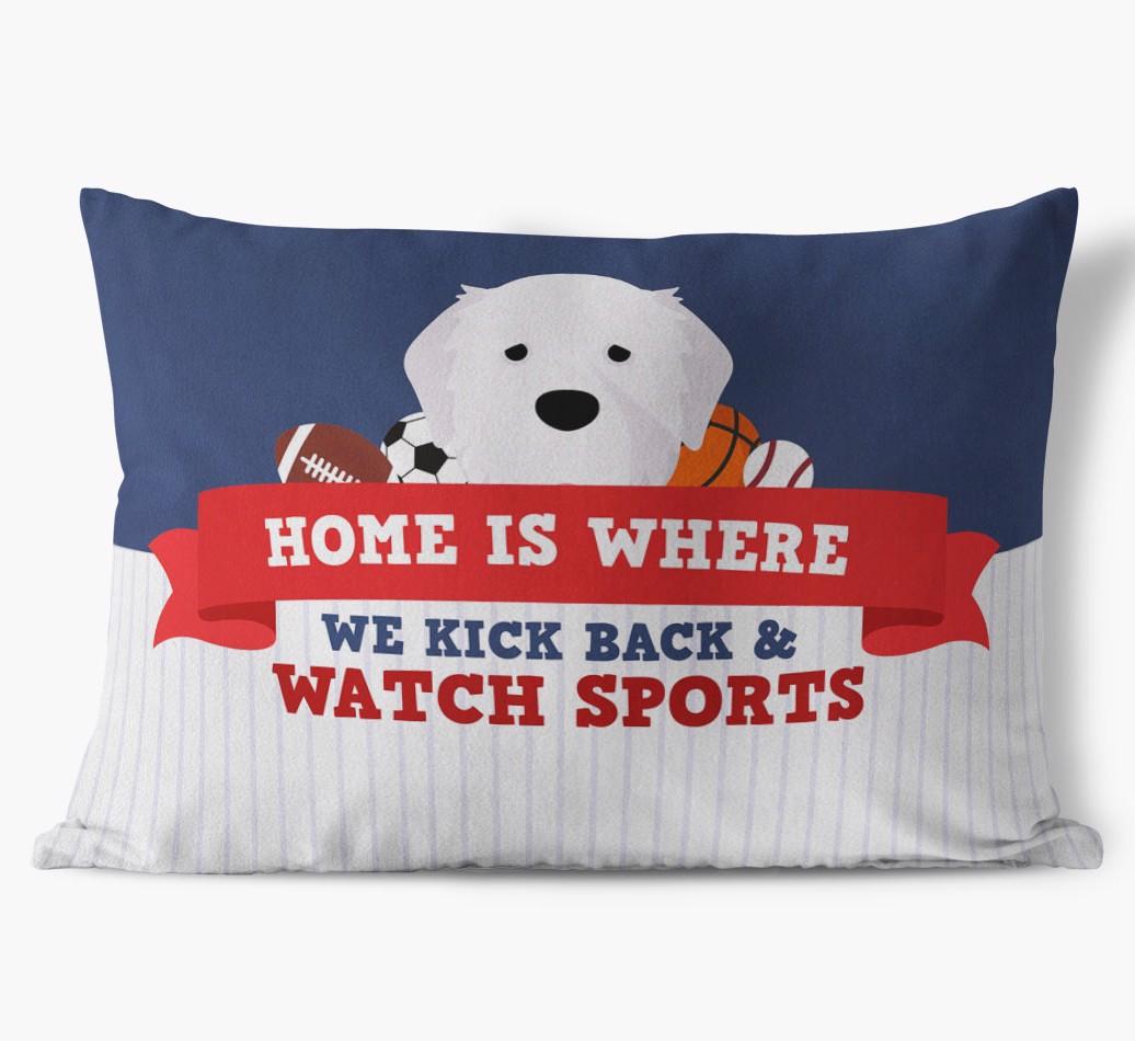 Watching Sports: Personalized {breedFullName} Soft Touch Pillow