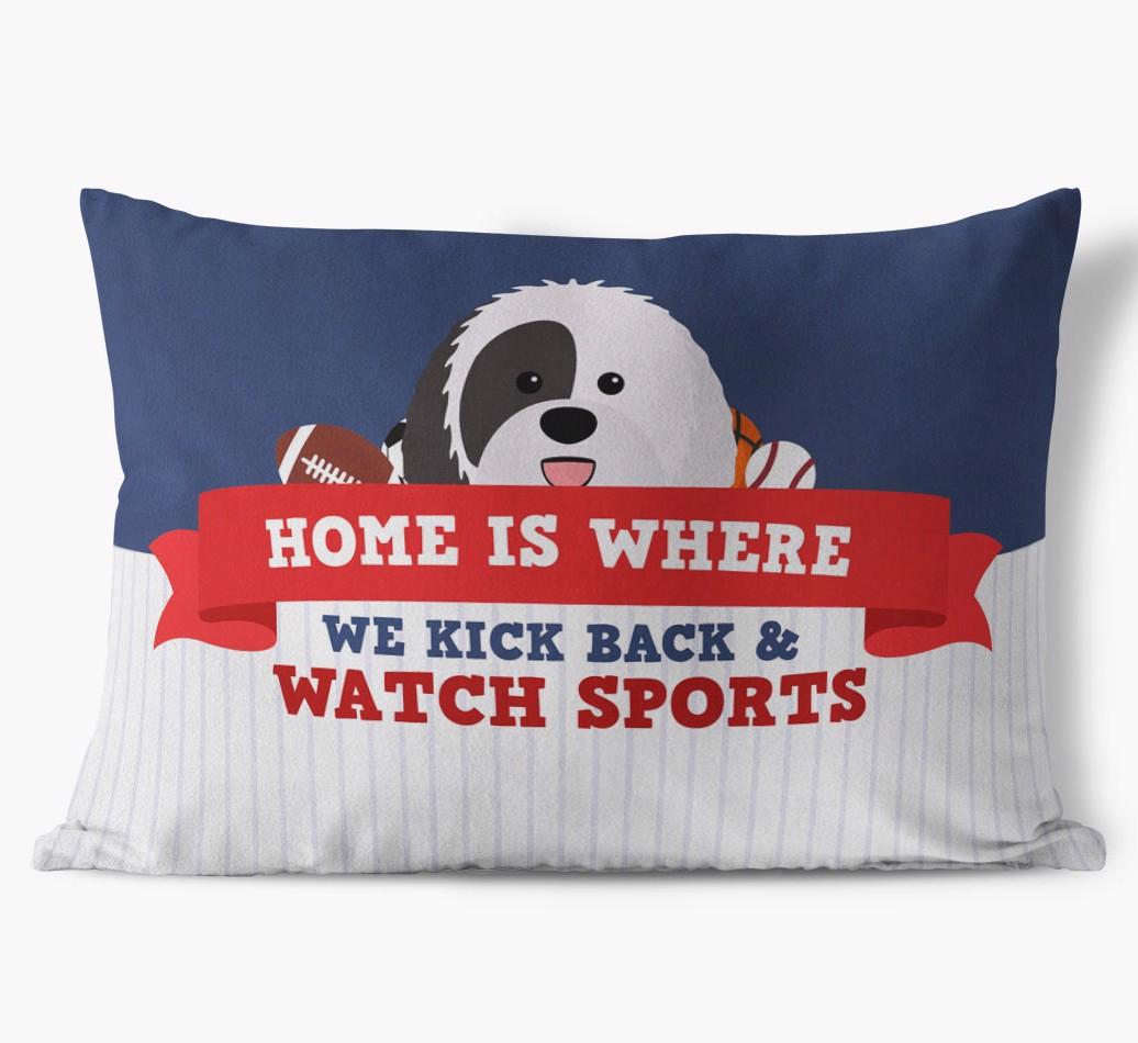 Watching Sports: Personalized {breedFullName} Soft Touch Pillow