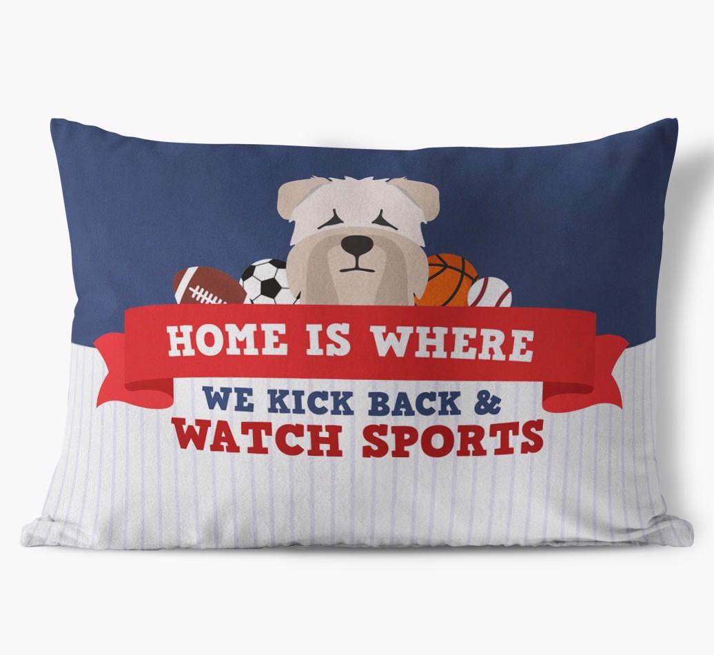 Watching Sports: Personalized {breedFullName} Soft Touch Pillow