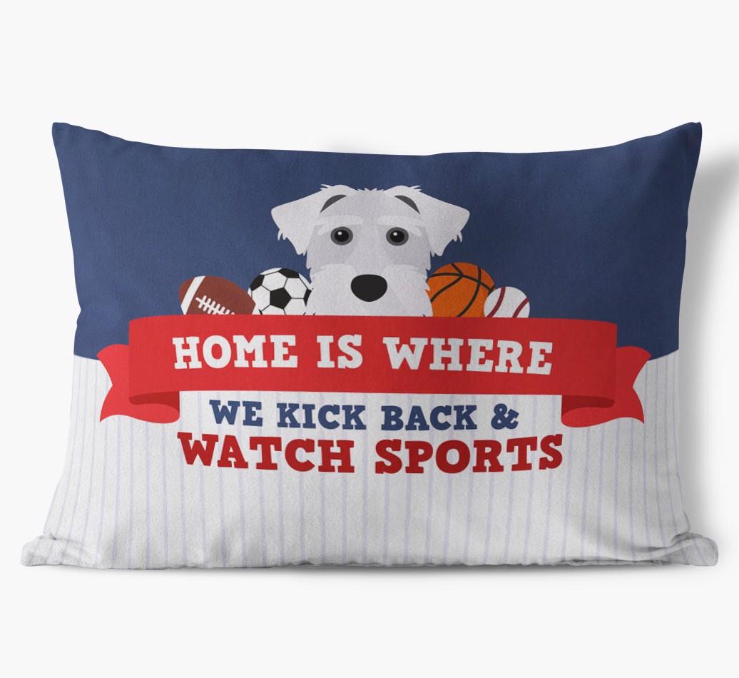 Watching Sports: Personalized {breedFullName} Soft Touch Pillow