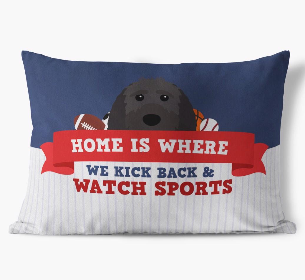 Watching Sports: Personalized {breedFullName} Soft Touch Pillow