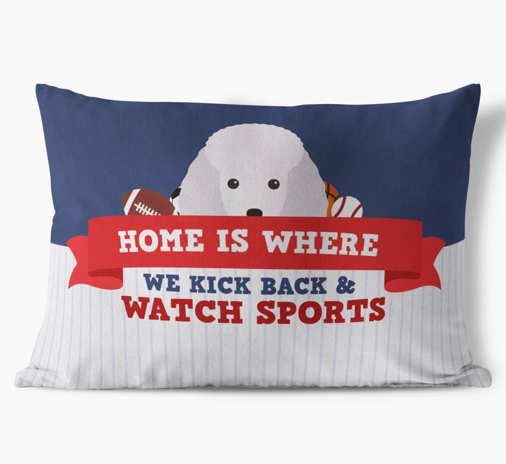 Watching Sports: Personalized {breedFullName} Soft Touch Pillow