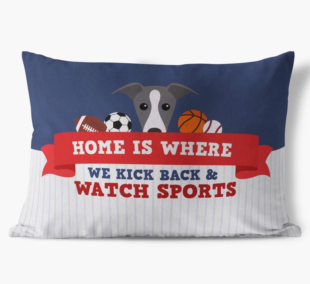 Watching Sports: Personalised {breedFullName} Cushion
