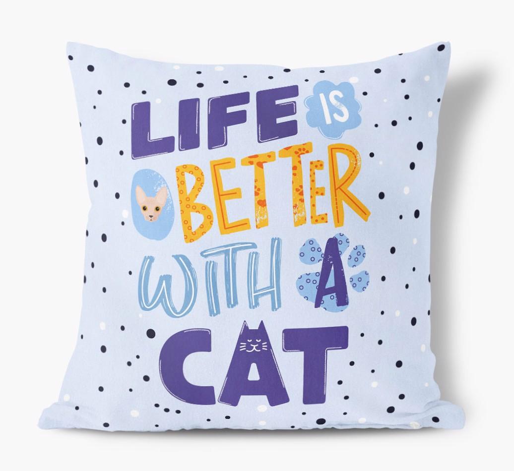 Life Is Better With a Cat: Perzonalised {breedCommonName} Soft Touch Pillow