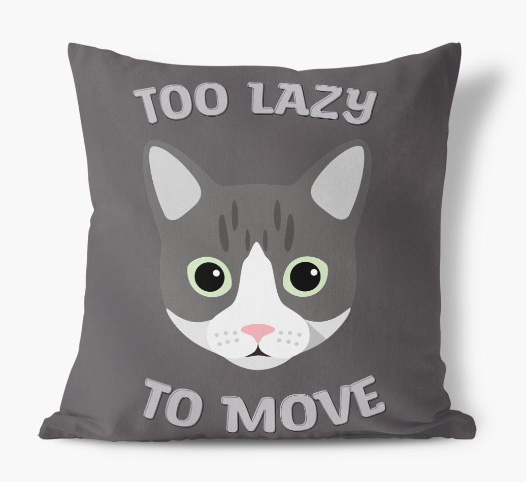 Too Lazy To Move: Personalised {breedCommonName} Canvas Cushion