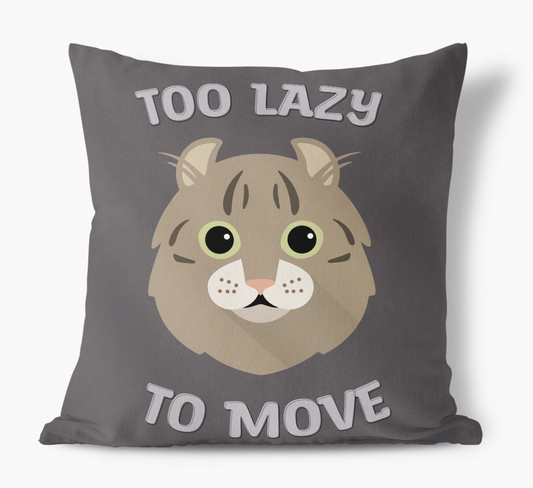 Too Lazy To Move: Personalised {breedCommonName} Canvas Cushion