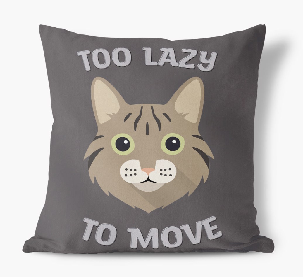 Too Lazy To Move: Personalised {breedCommonName} Canvas Cushion