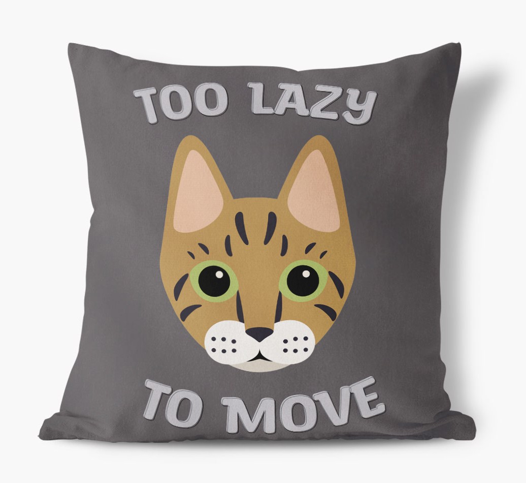 Too Lazy To Move: Personalised {breedCommonName} Canvas Cushion