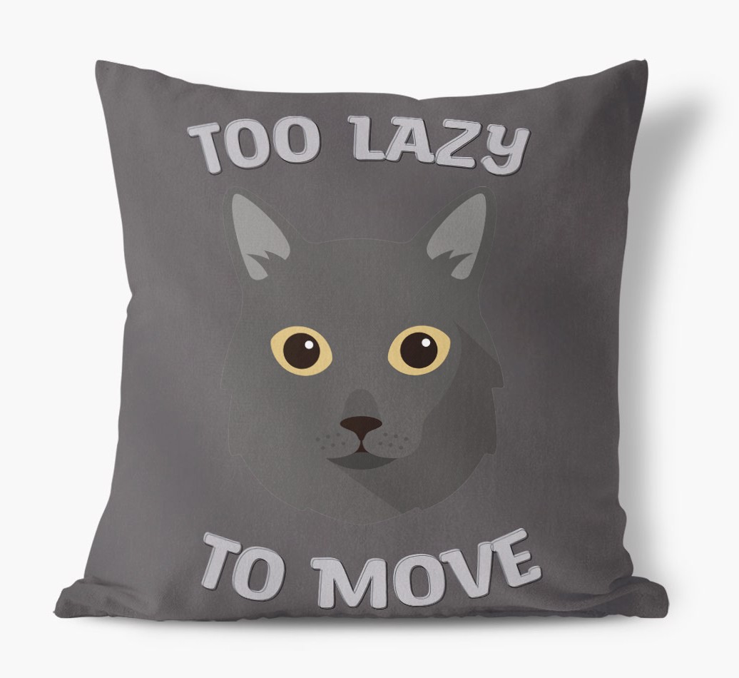 Too Lazy To Move: Personalised {breedCommonName} Canvas Cushion