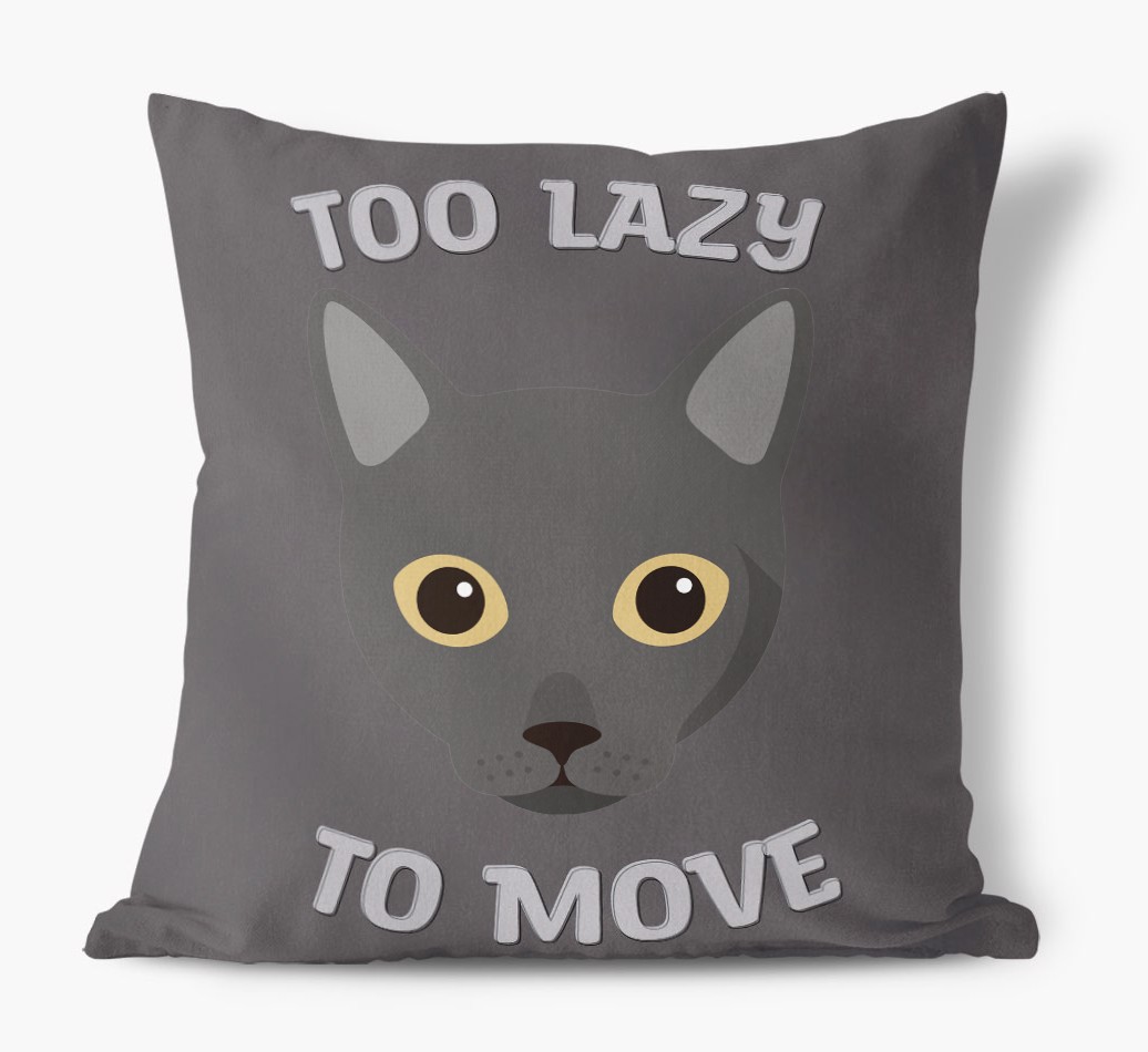 Too Lazy To Move: Personalised {breedCommonName} Canvas Cushion