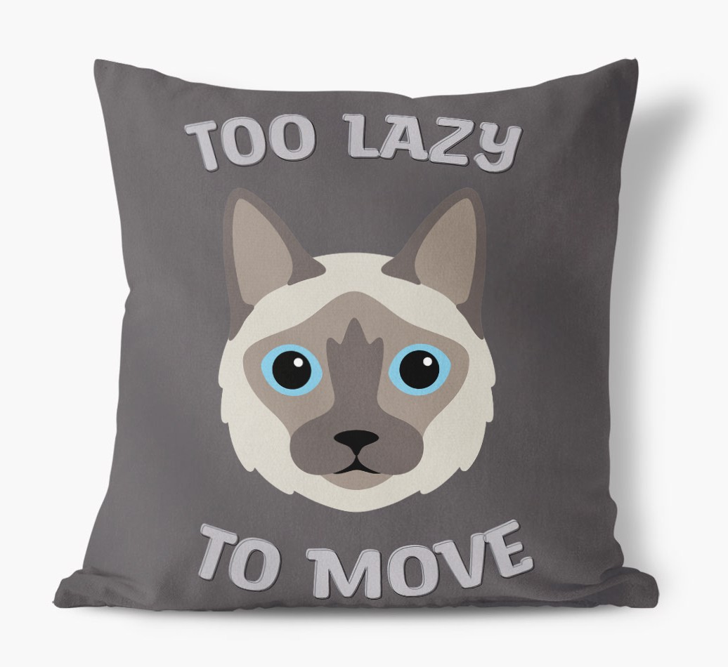Too Lazy To Move: Personalised {breedCommonName} Canvas Cushion