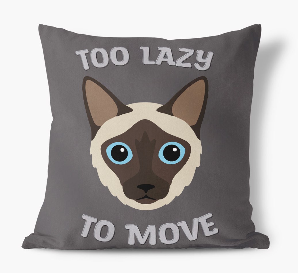 Too Lazy To Move: Personalised {breedCommonName} Canvas Cushion