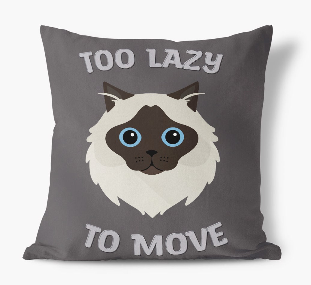 Too Lazy To Move: Personalised {breedCommonName} Canvas Cushion