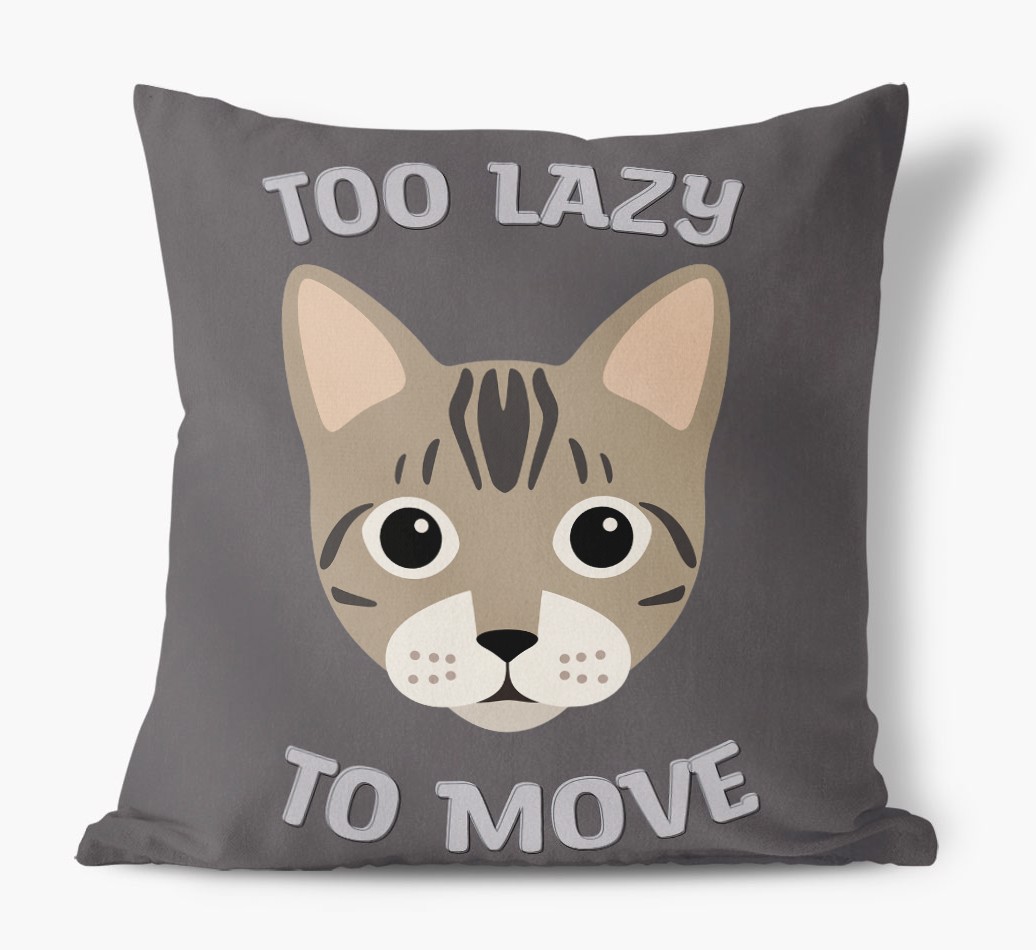 Too Lazy To Move: Personalised {breedCommonName} Canvas Cushion