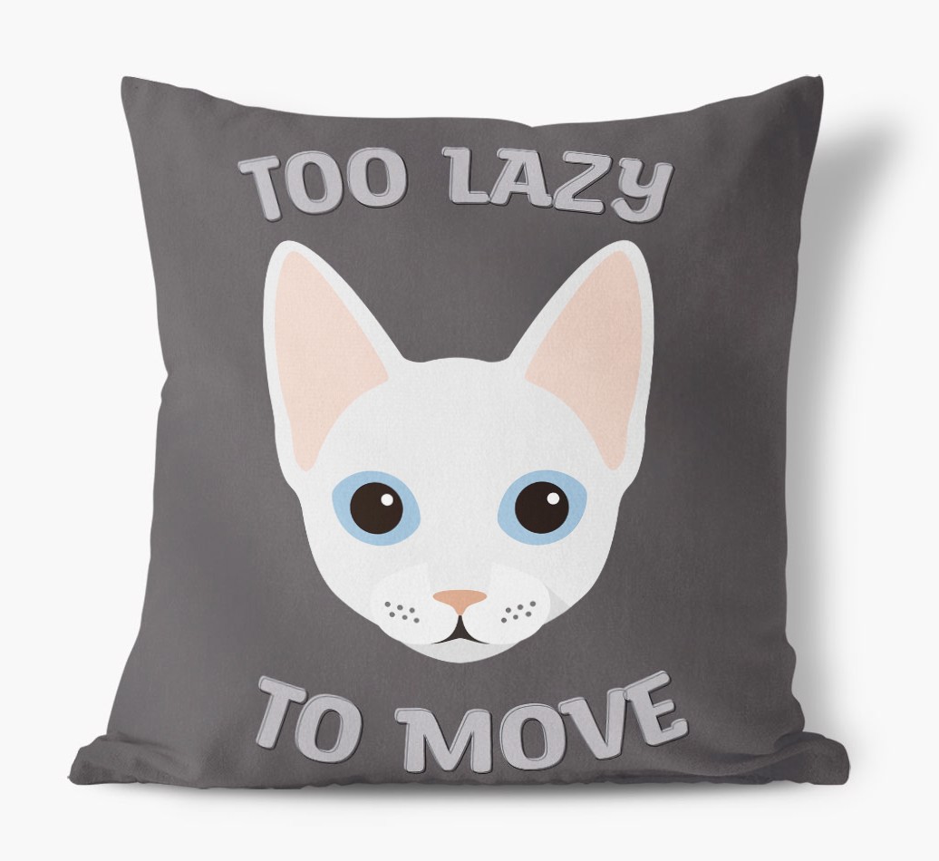 Too Lazy To Move: Personalised {breedCommonName} Canvas Cushion