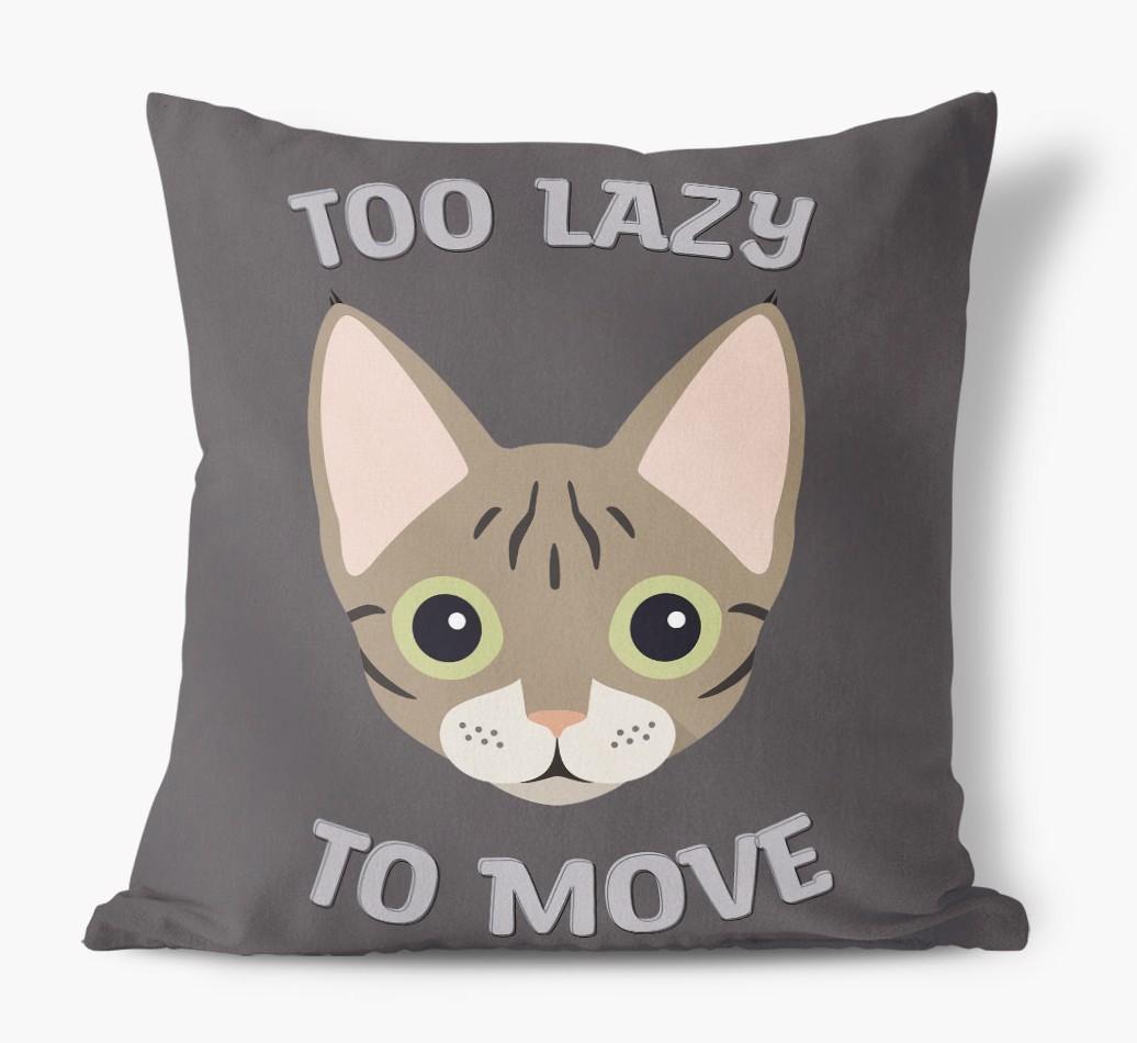 Too Lazy To Move: Personalised {breedCommonName} Canvas Cushion