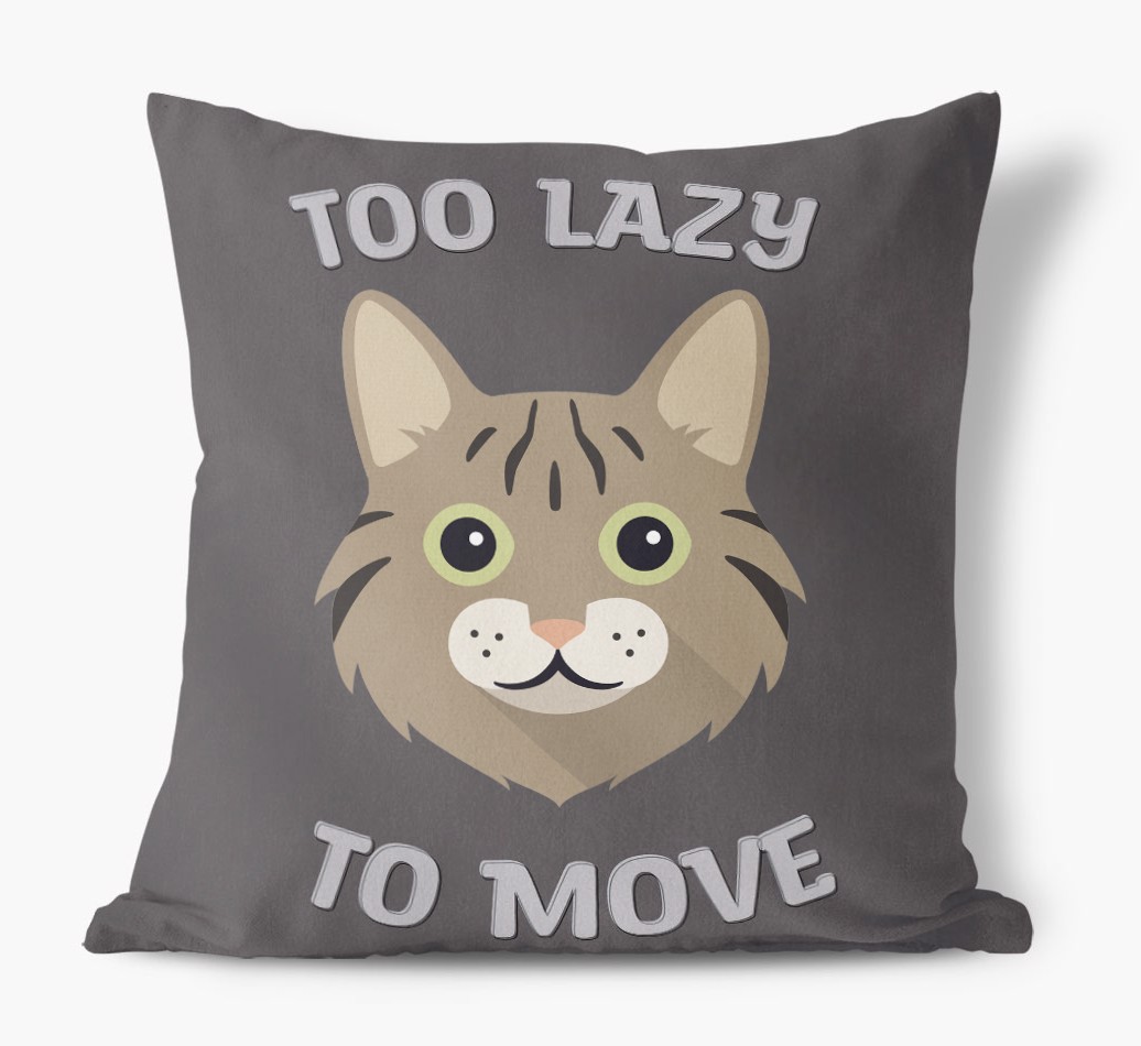 Too Lazy To Move: Personalised {breedCommonName} Canvas Cushion