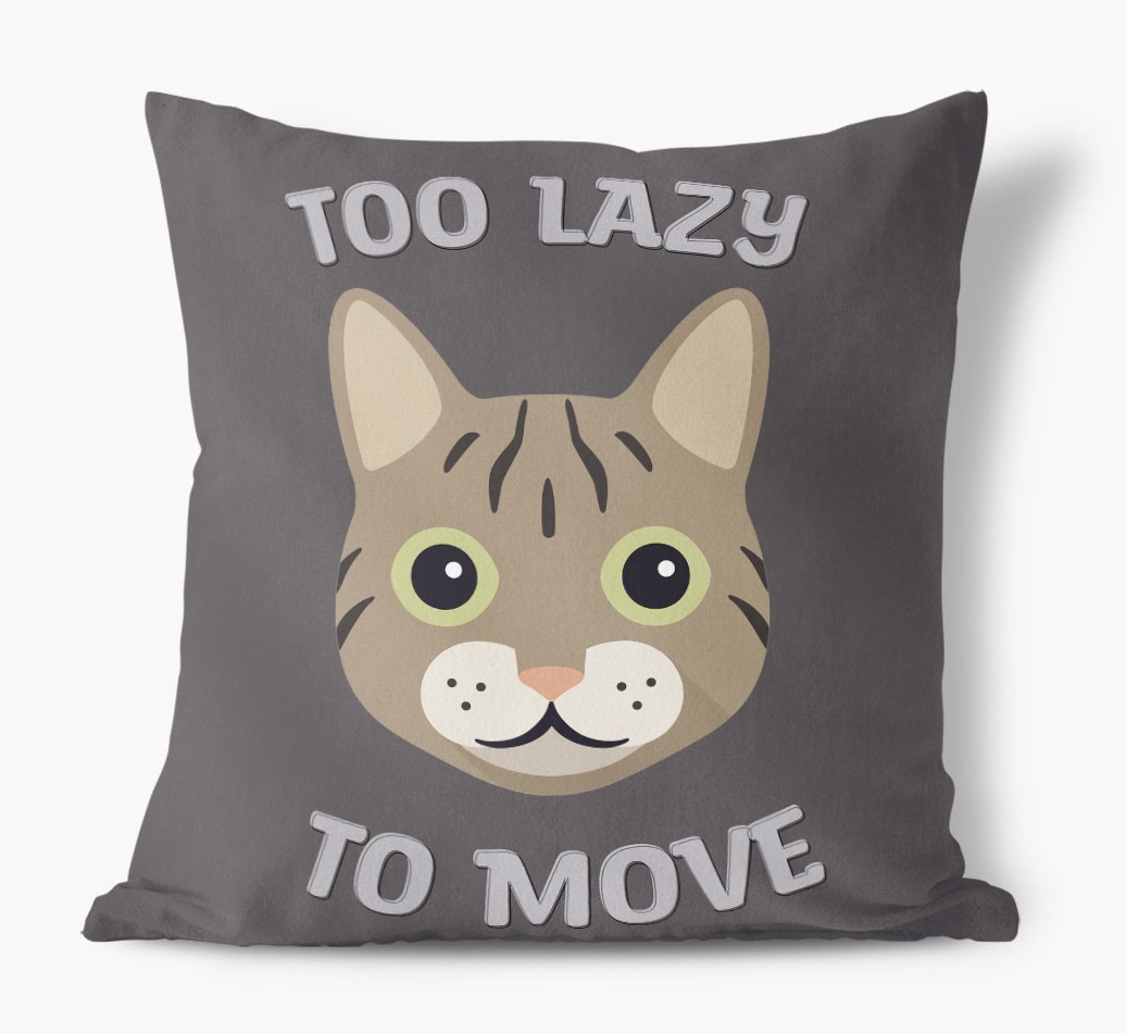 Too Lazy To Move: Personalised {breedCommonName} Canvas Cushion