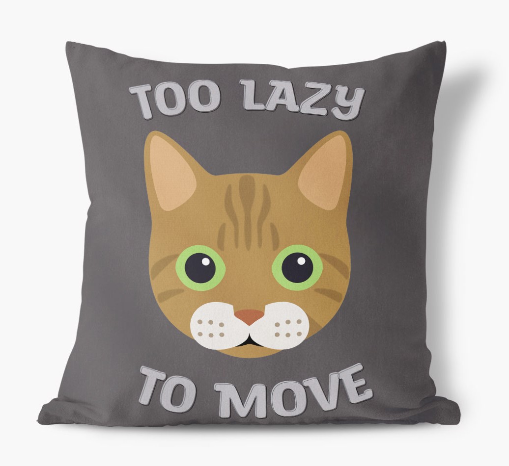 Too Lazy To Move: Personalised {breedCommonName} Canvas Cushion