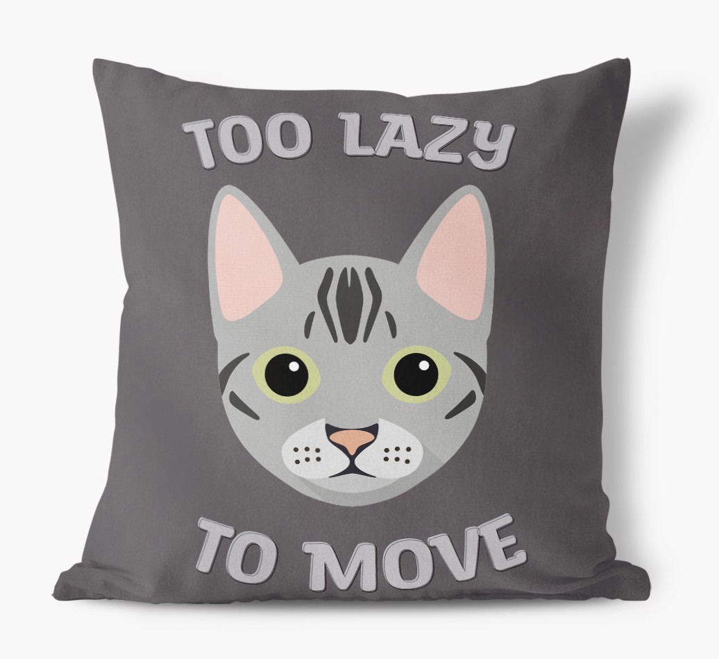 Too Lazy To Move: Personalised {breedCommonName} Canvas Cushion