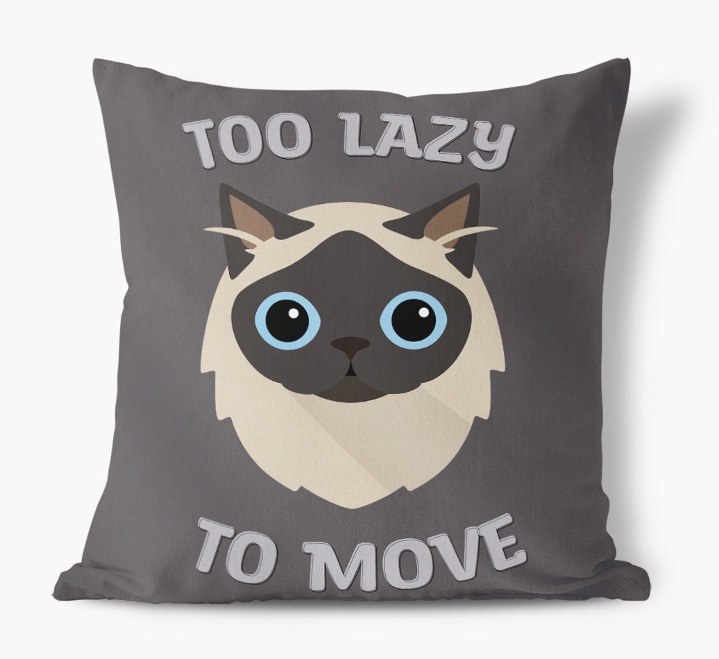 Too Lazy To Move: Personalised {breedCommonName} Canvas Cushion