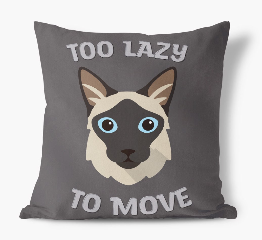 Too Lazy To Move: Personalised {breedCommonName} Canvas Cushion