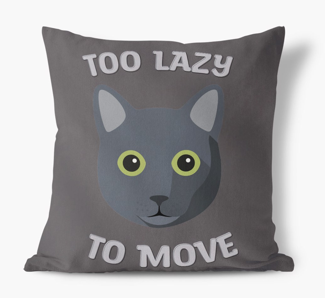 Too Lazy To Move: Personalised {breedCommonName} Canvas Cushion