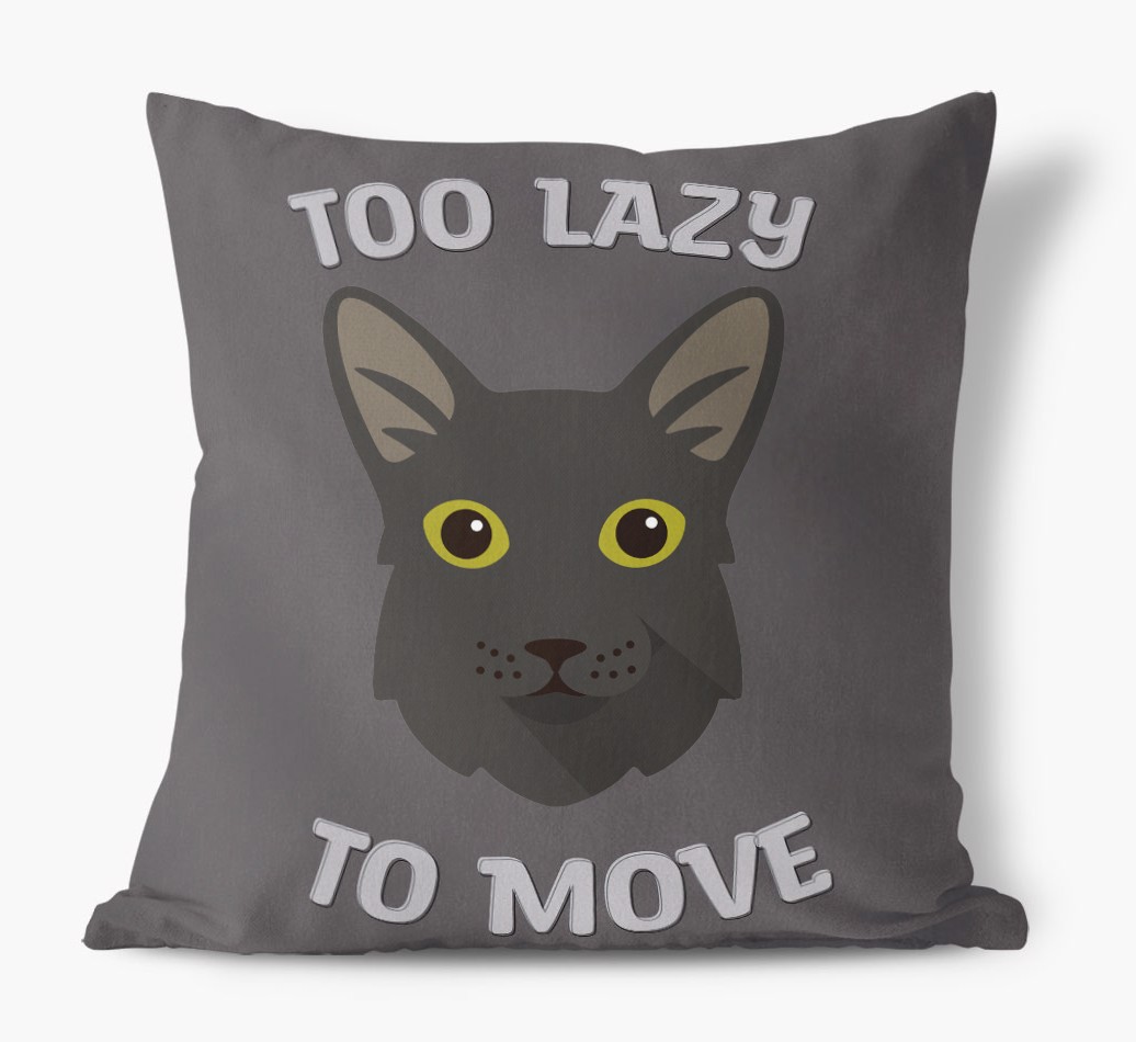 Too Lazy To Move: Personalised {breedCommonName} Canvas Cushion