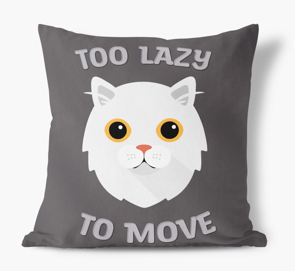 Too Lazy To Move: Personalised {breedCommonName} Canvas Cushion