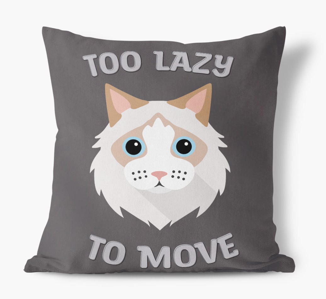 Too Lazy To Move: Personalised {breedCommonName} Canvas Cushion