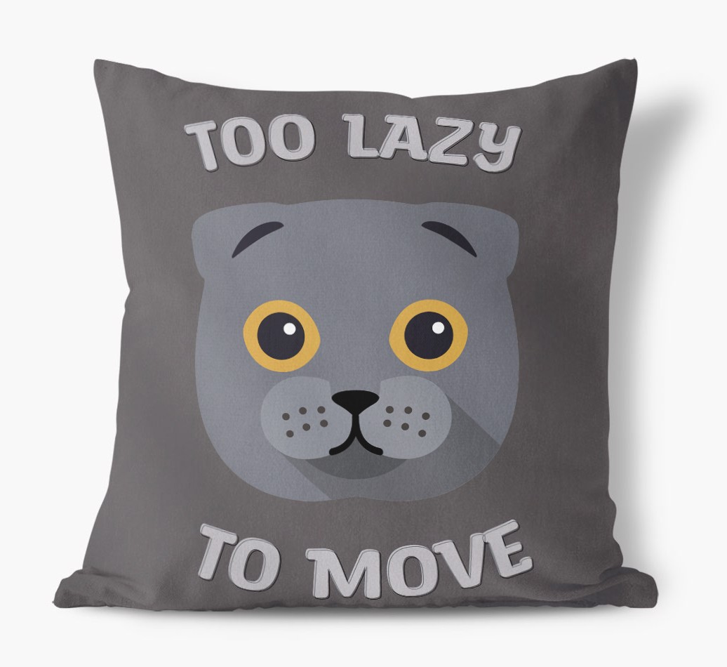 Too Lazy To Move: Personalised {breedCommonName} Canvas Cushion