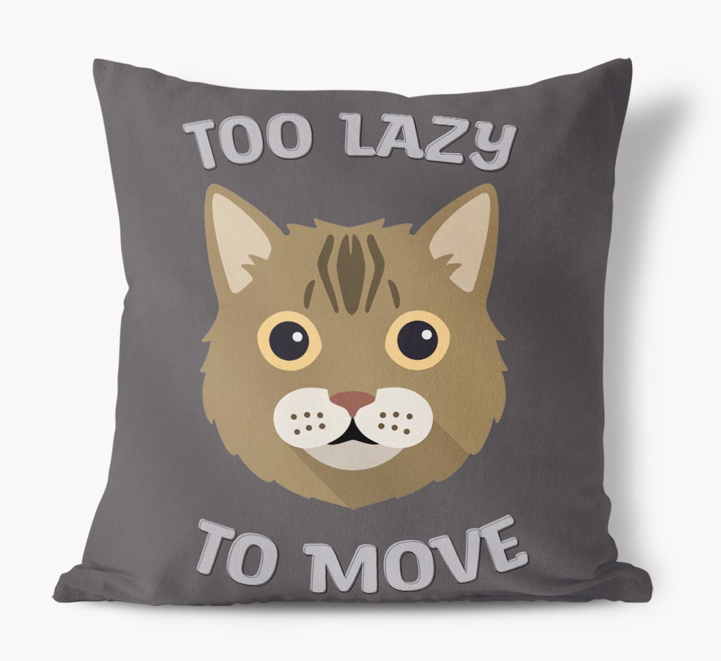 Too Lazy To Move: Personalised {breedCommonName} Canvas Cushion
