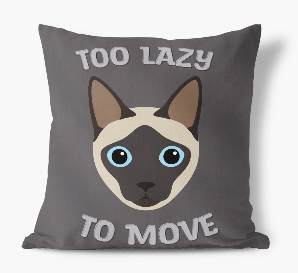 Too Lazy To Move: Personalised {breedCommonName} Canvas Cushion