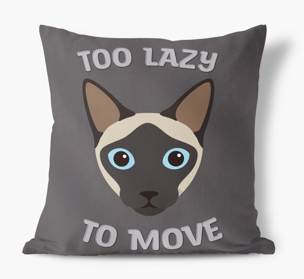 Too Lazy To Move: Personalised {breedCommonName} Canvas Cushion
