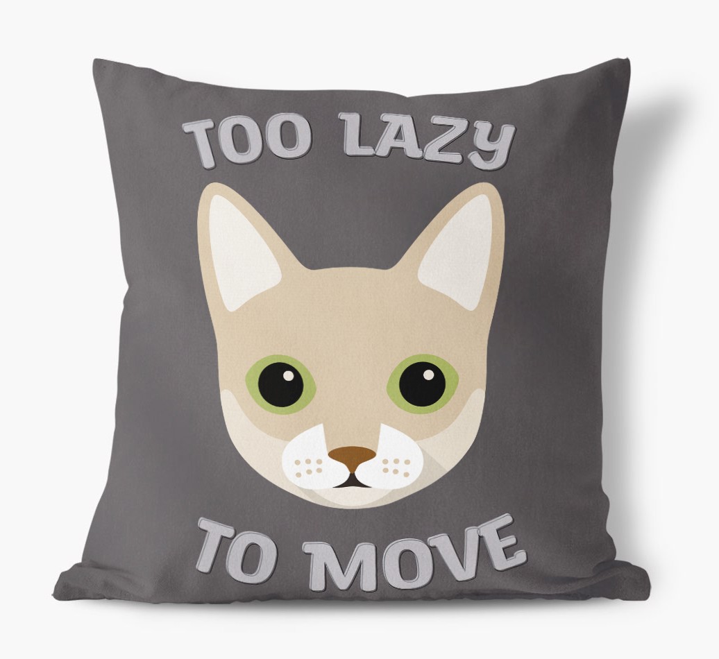 Too Lazy To Move: Personalised {breedCommonName} Canvas Cushion