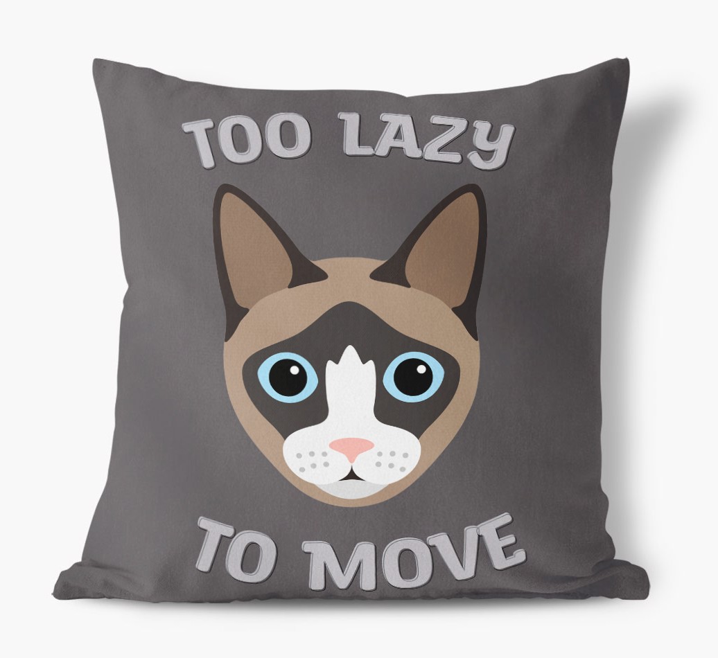 Too Lazy To Move: Personalised {breedCommonName} Canvas Cushion