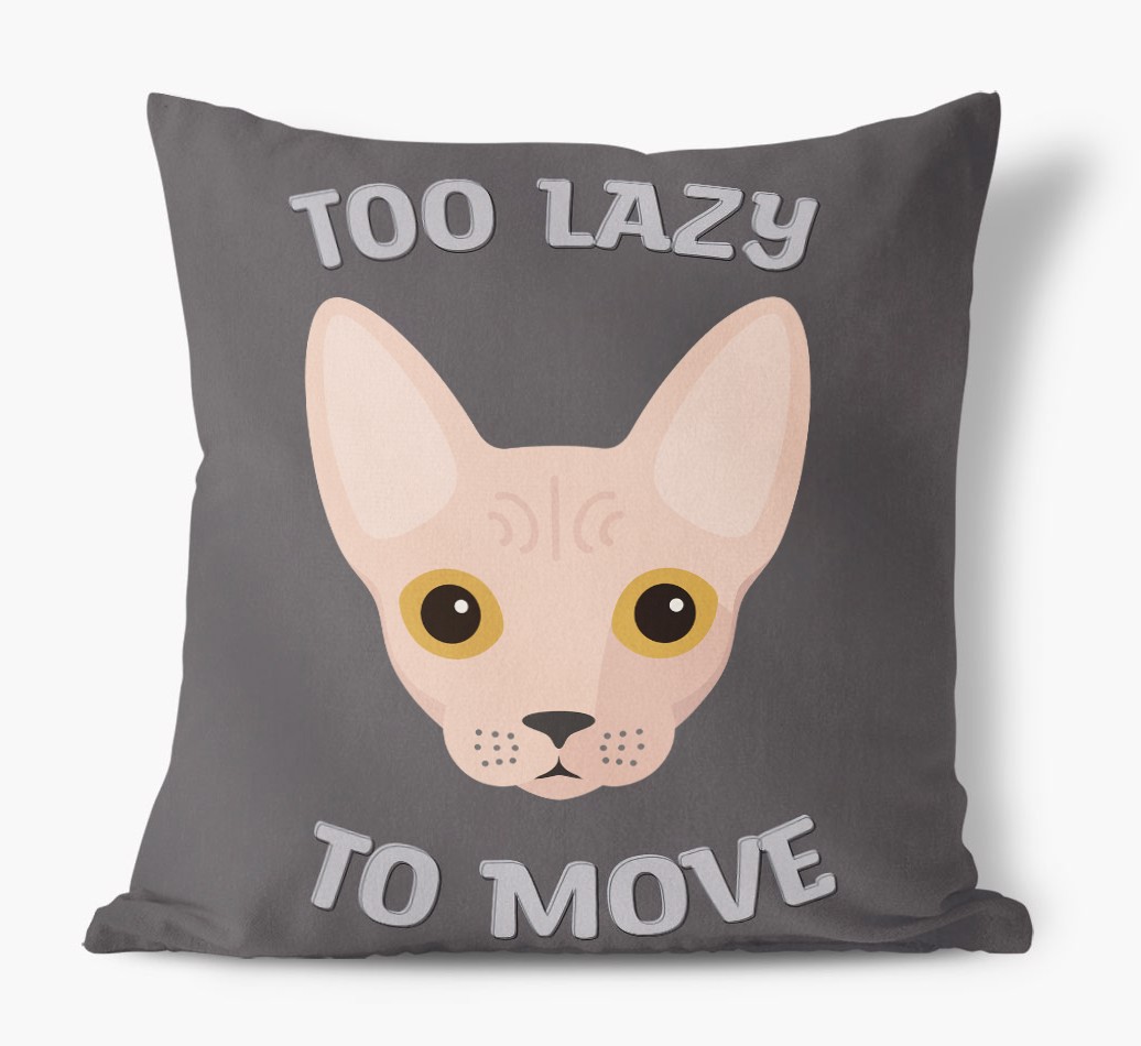Too Lazy To Move: Personalised {breedCommonName} Canvas Cushion
