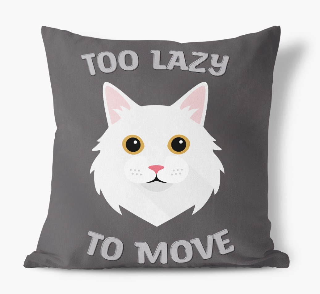 Too Lazy To Move: Personalised {breedCommonName} Canvas Cushion