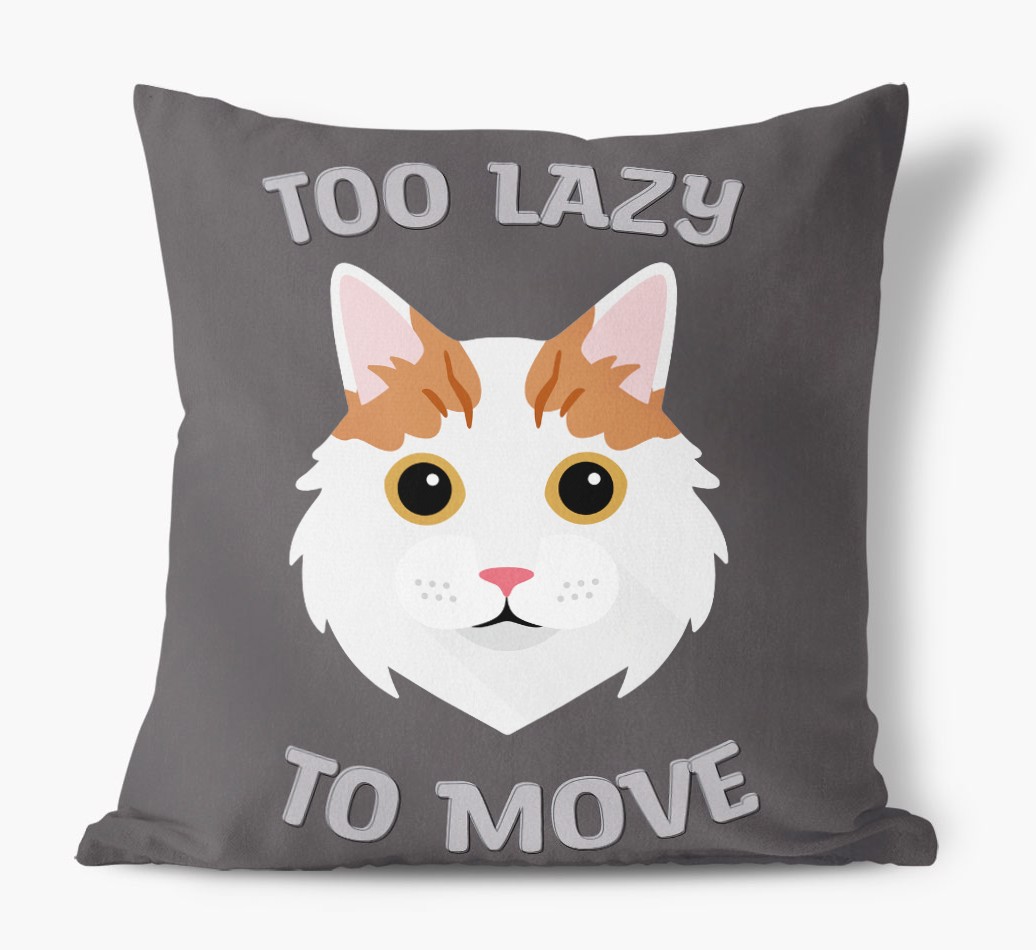 Too Lazy To Move: Personalised {breedCommonName} Canvas Cushion