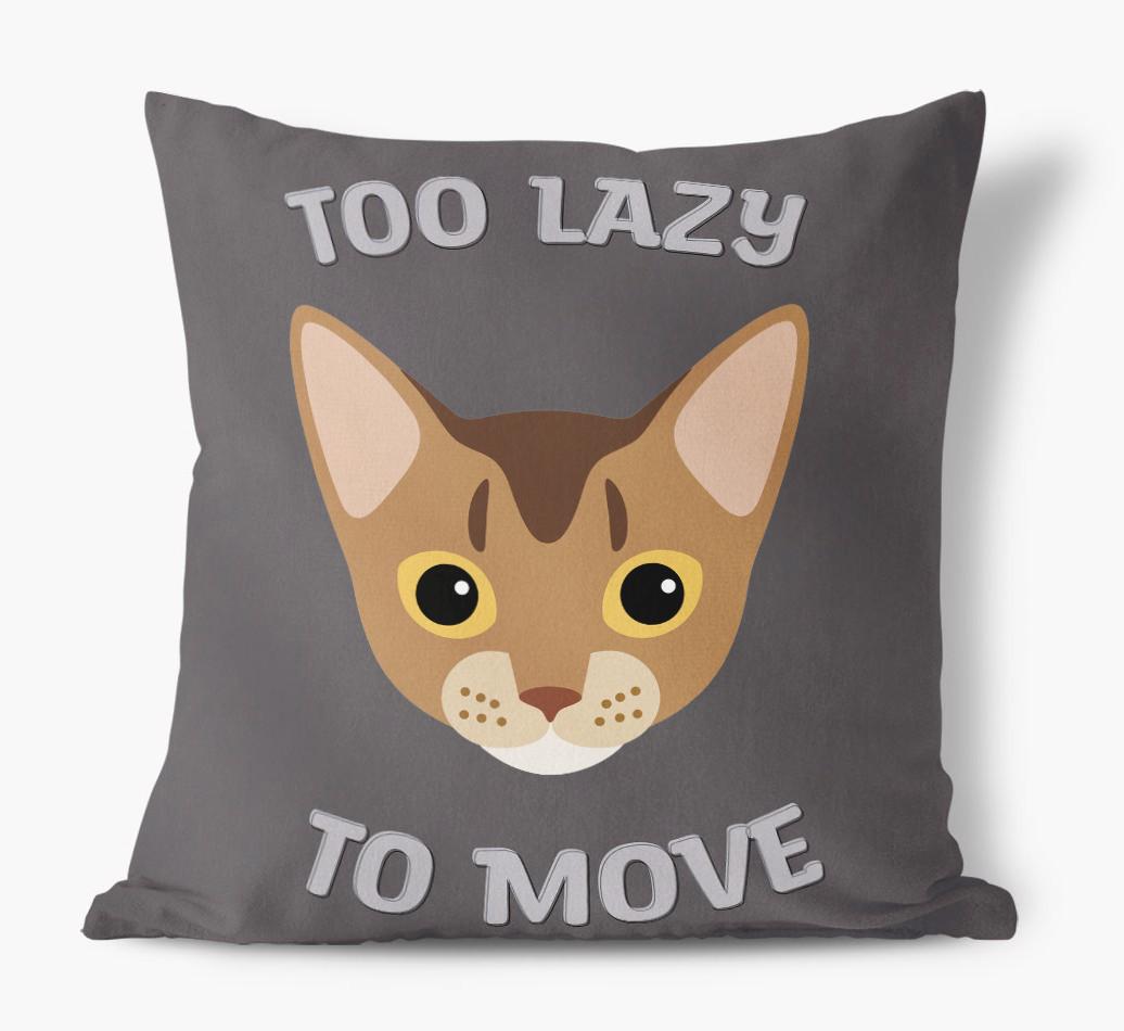 Too Lazy To Move: Personalized {breedCommonName} Canvas Pillow