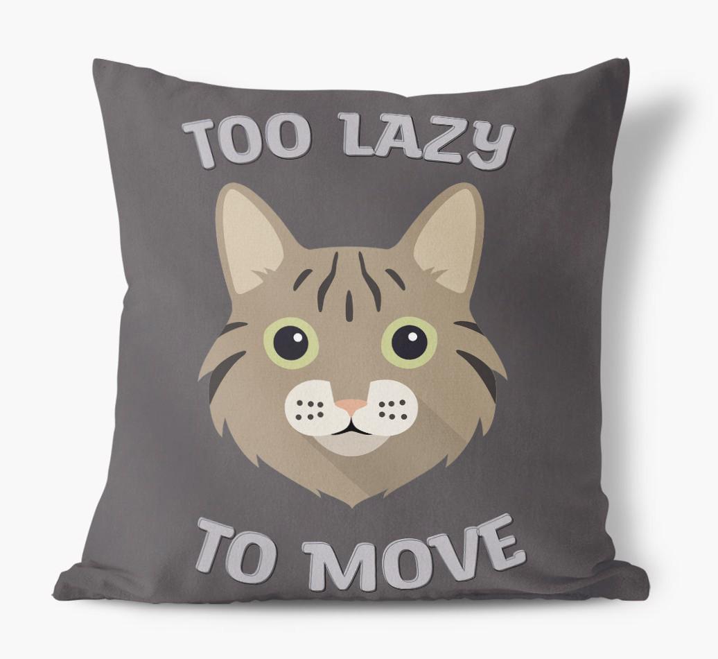 Too Lazy To Move: Personalized {breedCommonName} Canvas Pillow