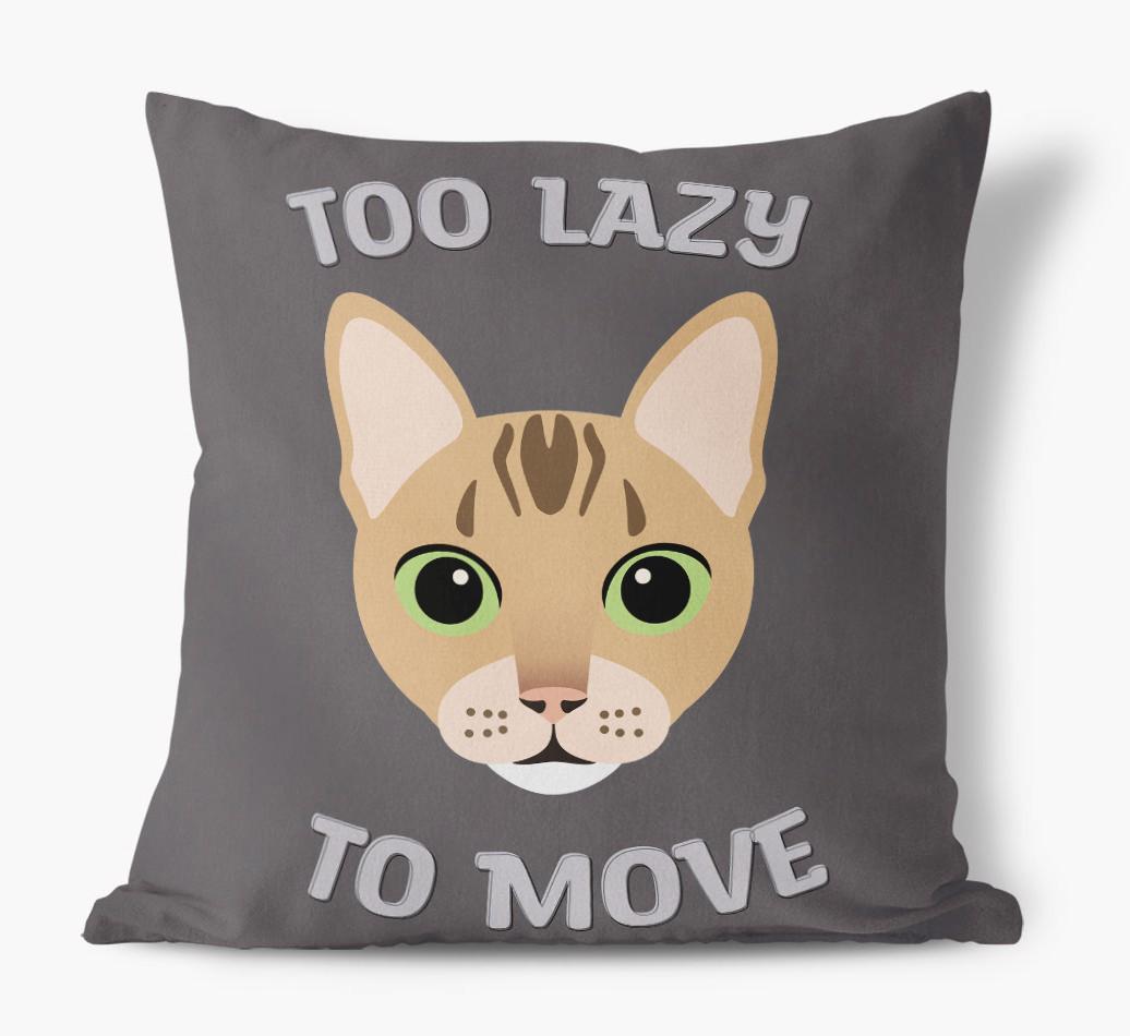 Too Lazy To Move: Personalized {breedCommonName} Canvas Pillow