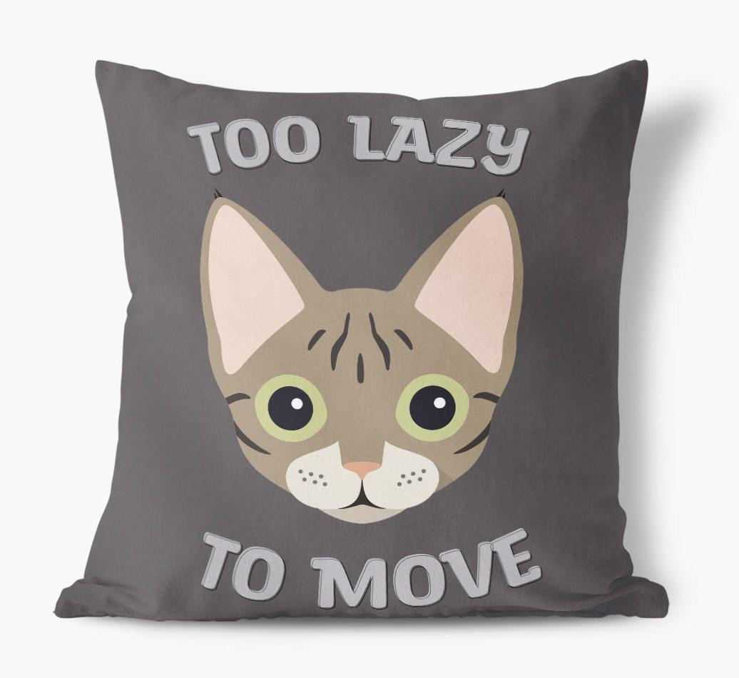 Too Lazy To Move: Personalized {breedCommonName} Canvas Pillow