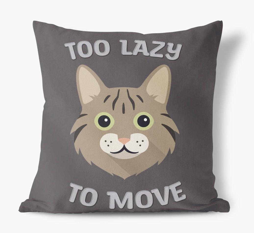 Too Lazy To Move: Personalized {breedCommonName} Canvas Pillow