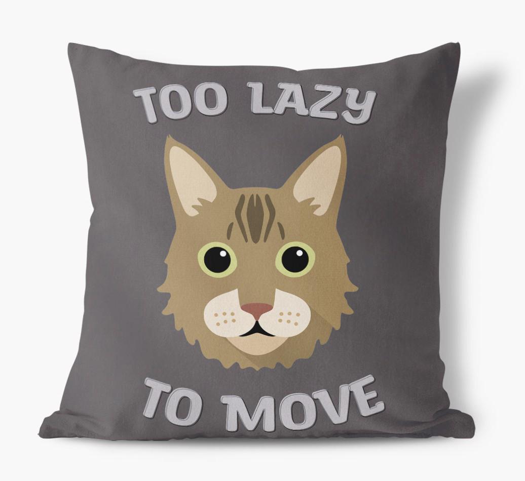 Too Lazy To Move: Personalized {breedCommonName} Canvas Pillow