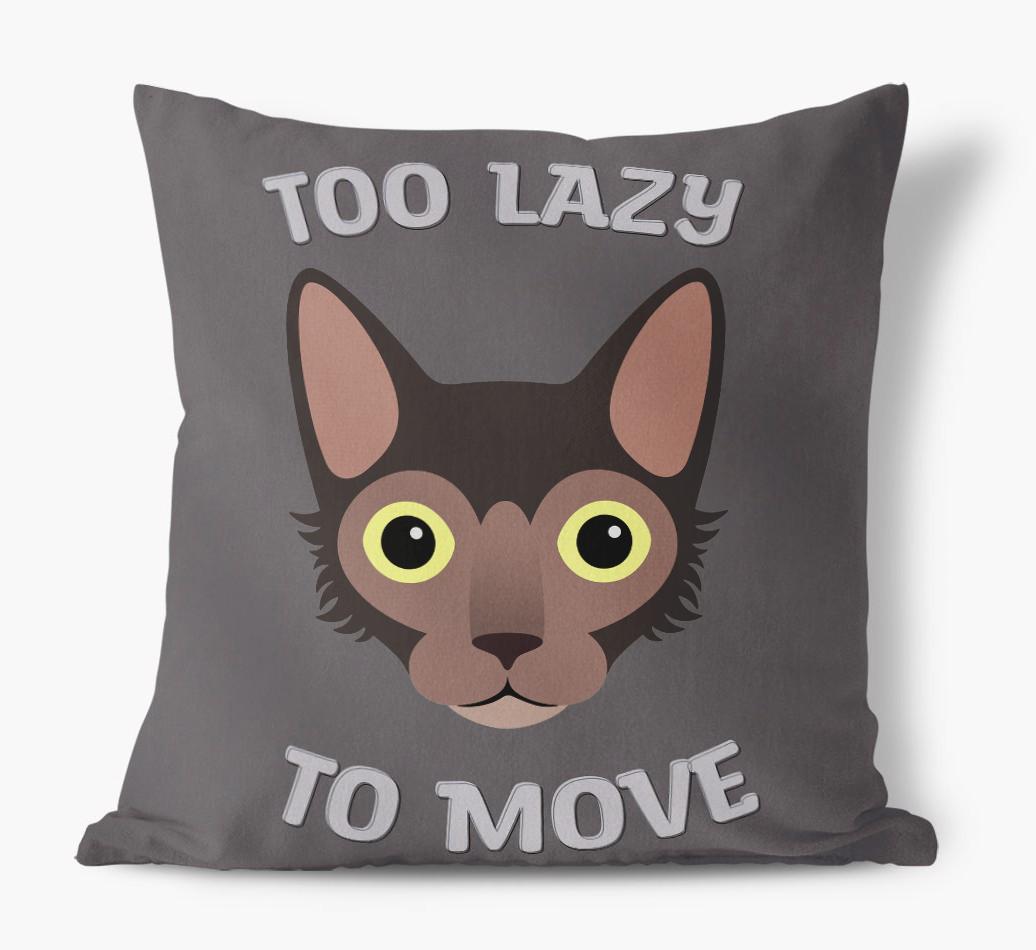 Too Lazy To Move: Personalized {breedCommonName} Canvas Pillow