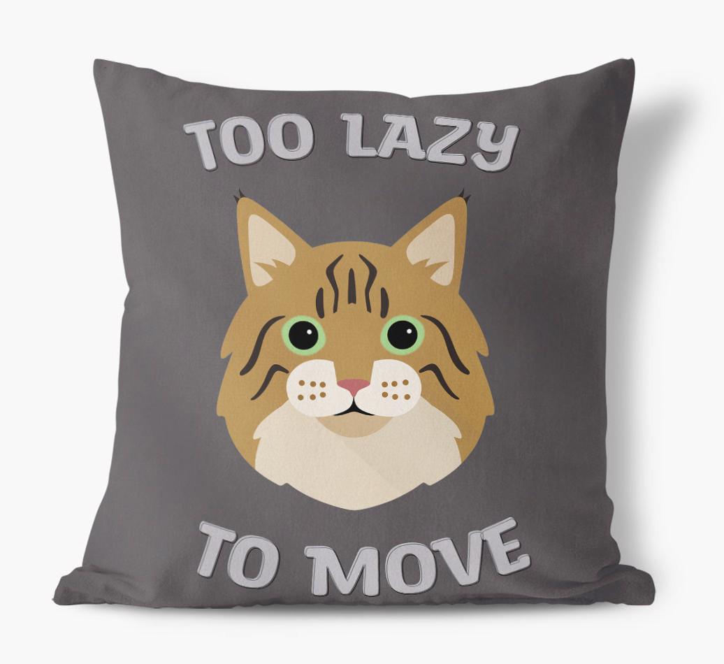 Too Lazy To Move: Personalized {breedCommonName} Canvas Pillow